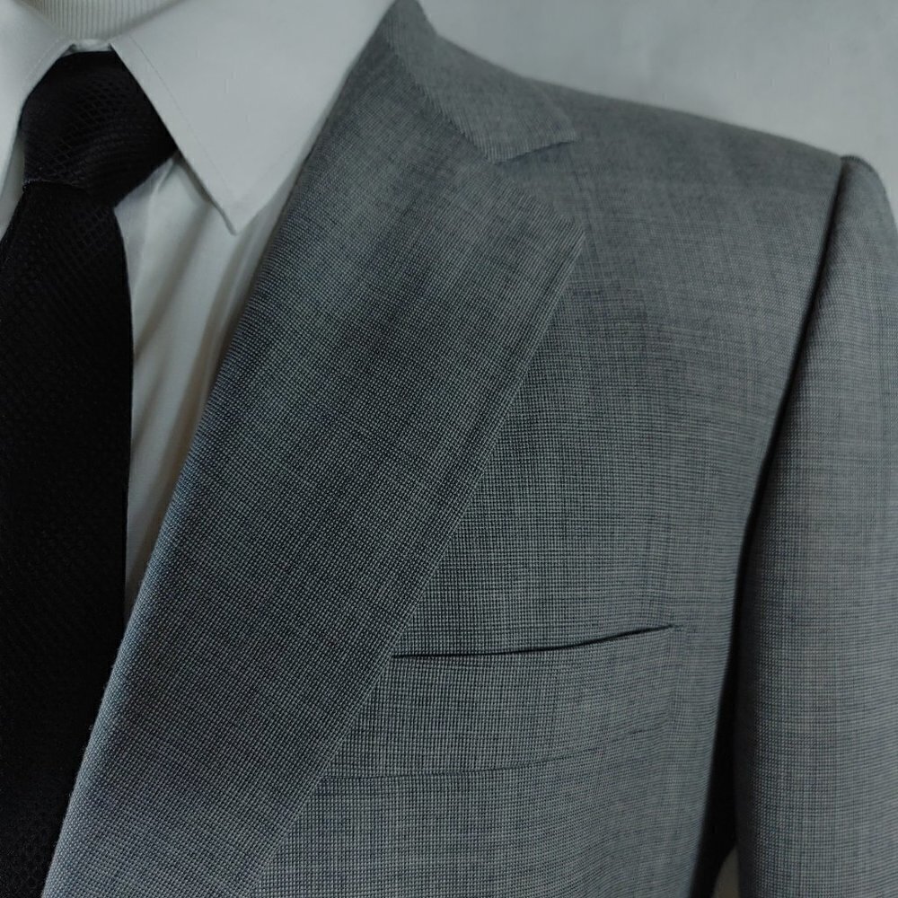 Dominick's Tailors Custom Made 39R 3 Button Gray Birdseye Suit Blazer Sp… - Picture 3 of 12